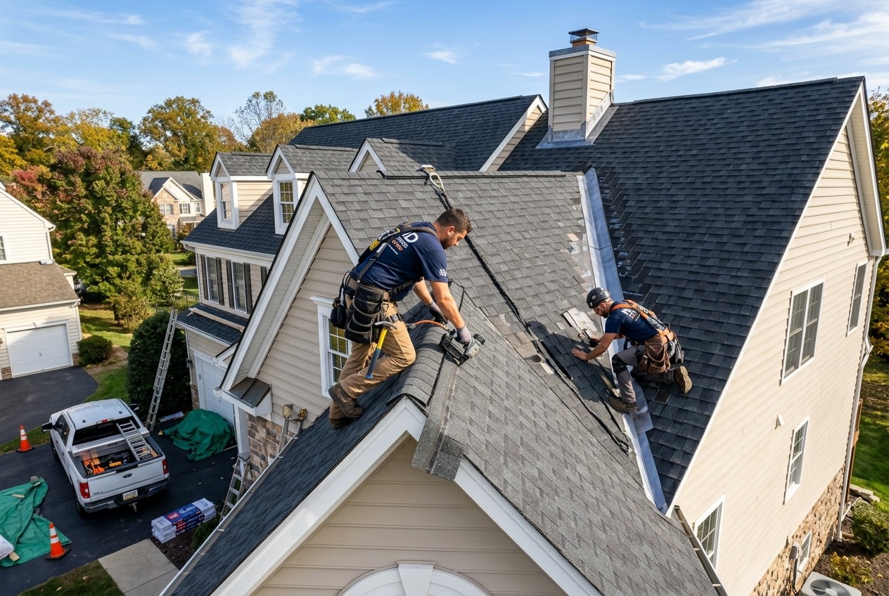 Architectural shingle roof replacement project in Hyattsville MD